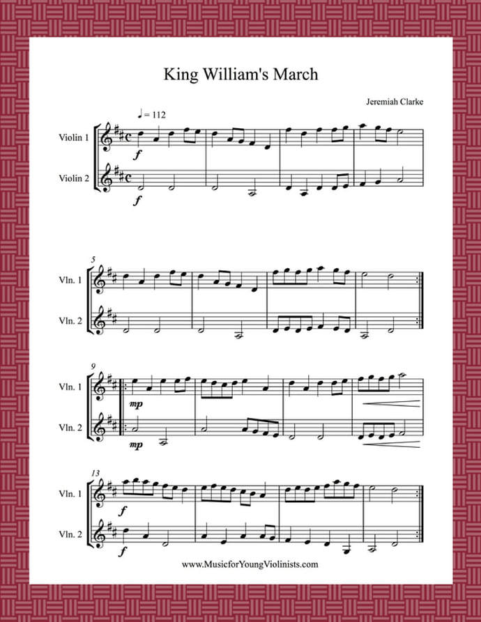 Kings March Violin Duet