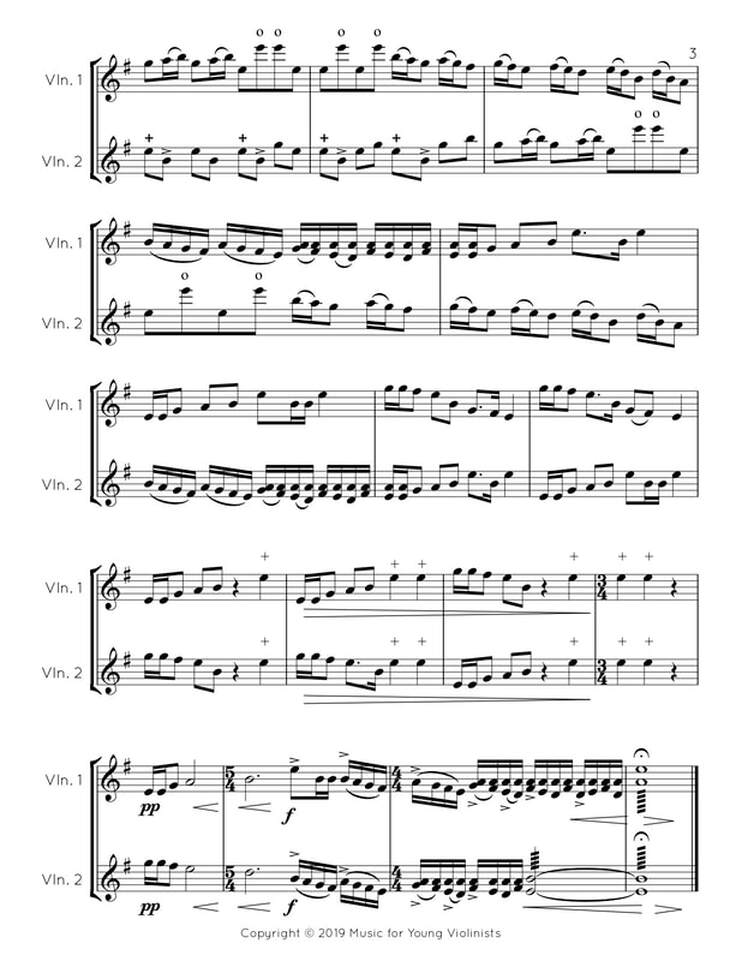 Free violin sheet music for grade 1