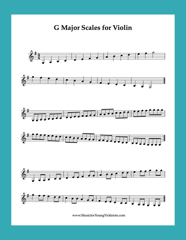 G Major Scale for Violin PDF