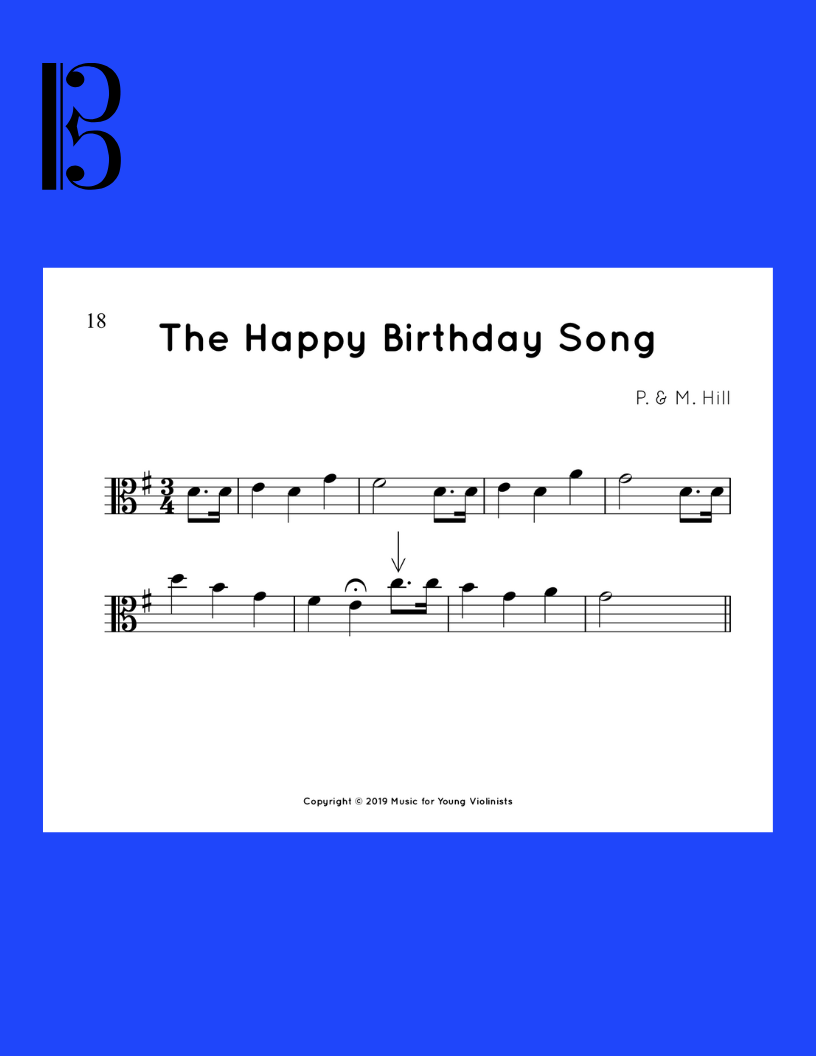 Happy Birthday Viola Notes