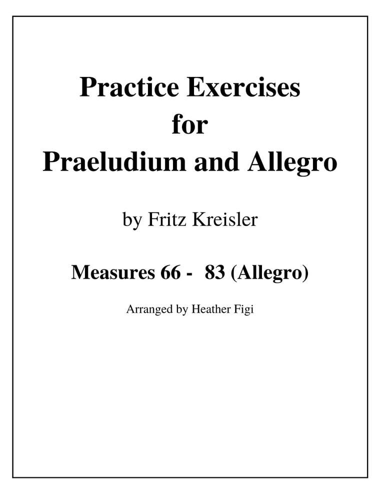 Praeludium & Allegro practice exercises