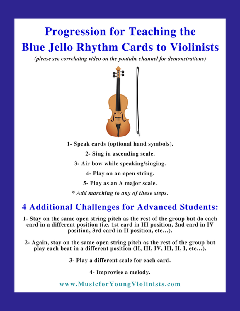 Progression for Teaching blue Jello Violin