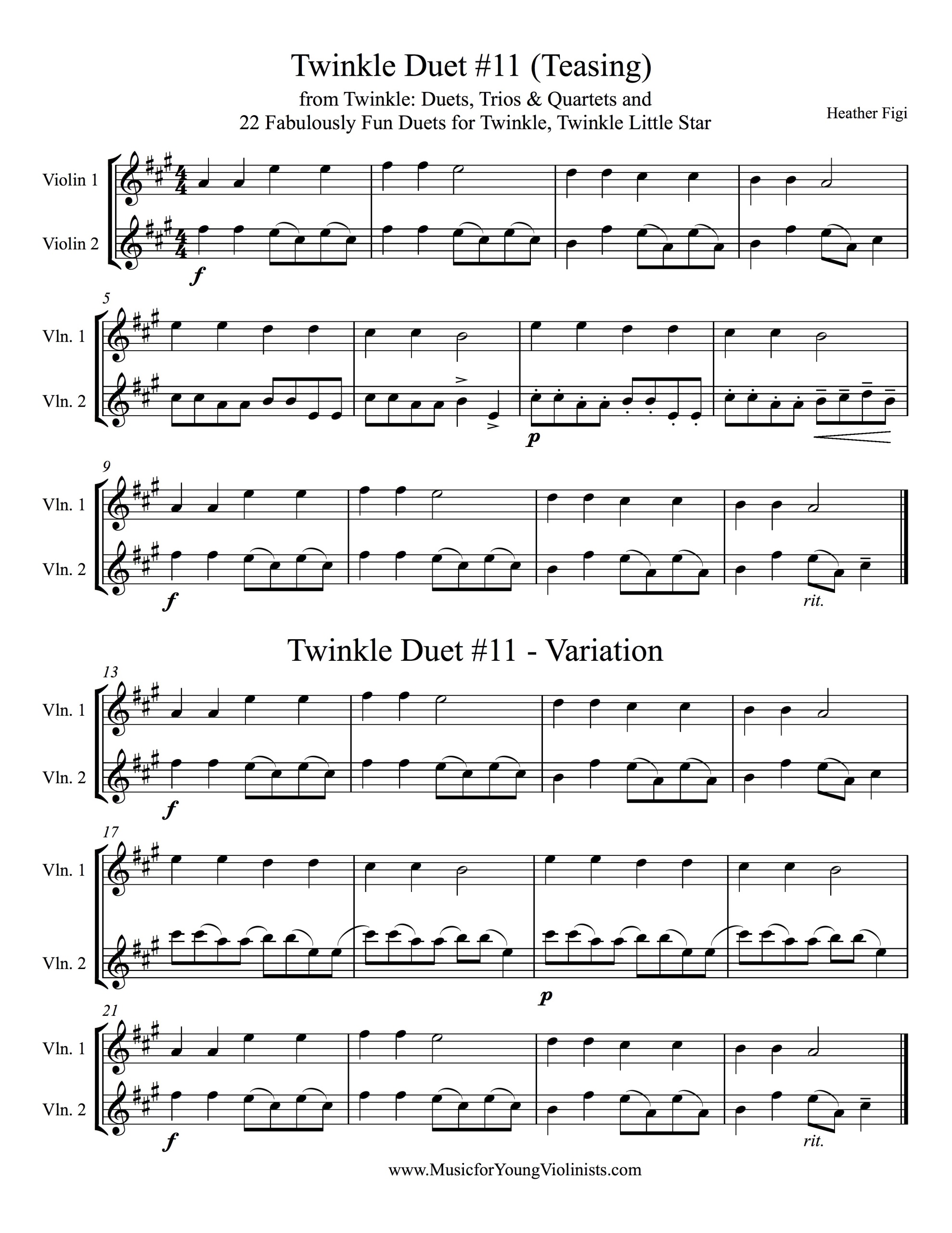 Free Printable Beginner Violin Sheet Music