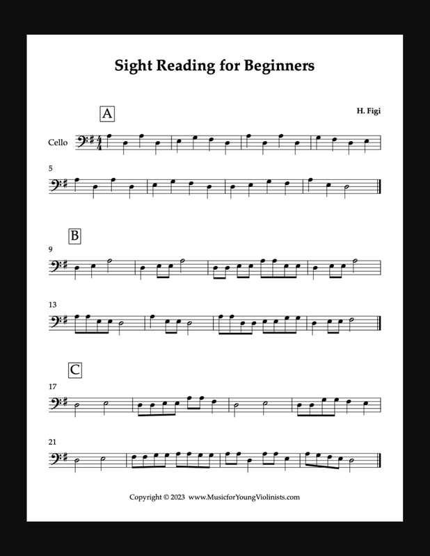 Sight reading for beginning cello
