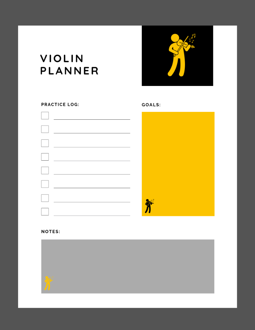 Violin Planner Sheet PDF